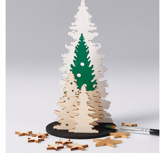 Drewniany model do składania "Trio jodeł", sklejka