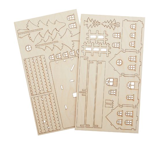 Zestaw do budowy z drewna "Dom świateł"