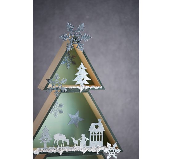 Zestaw drewnianych pudełek na choinkę