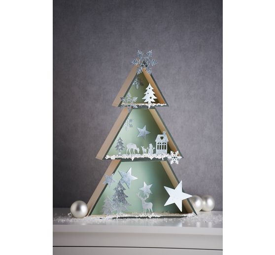 Zestaw drewnianych pudełek na choinkę