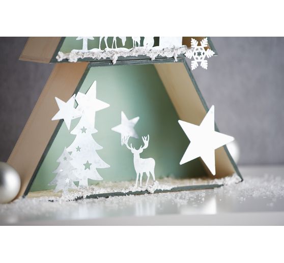 Zestaw drewnianych pudełek na choinkę