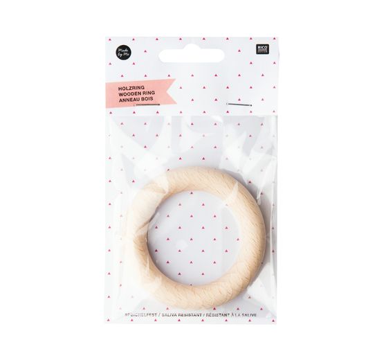 Rico Design drewniany pierścień na grzechotkę, natura