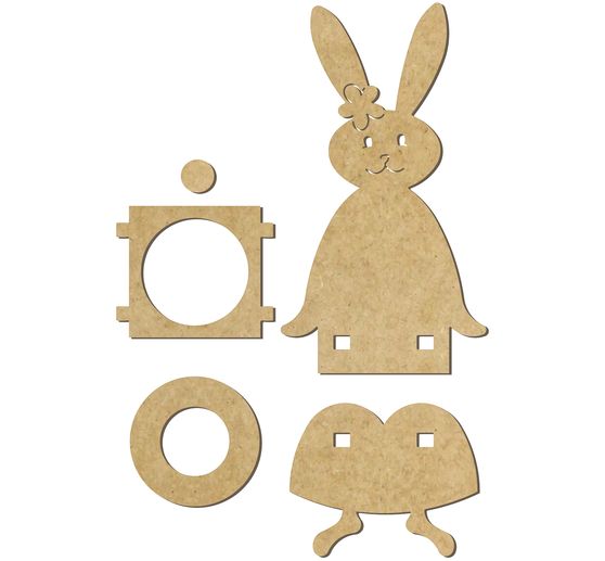 Stołek krawędziowy "Daisy the bunny", drewno MDF