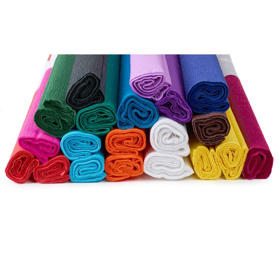 VBS Crepe paper "Mega pack", assorted colors, 20 pieces