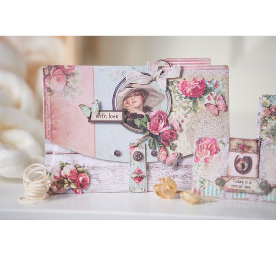 Vintage drewniana" tektura fotograficzna z motywem