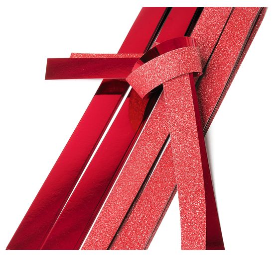 Paski papierowe "Brokat, czerwony", 15 mm