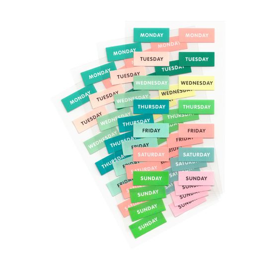 Naklejki "Dni tygodnia", 4 arkusze