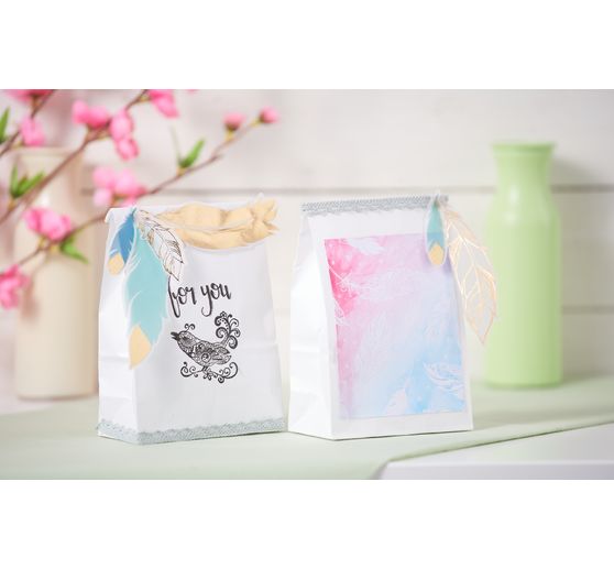 Paper bags, blank, block bottom