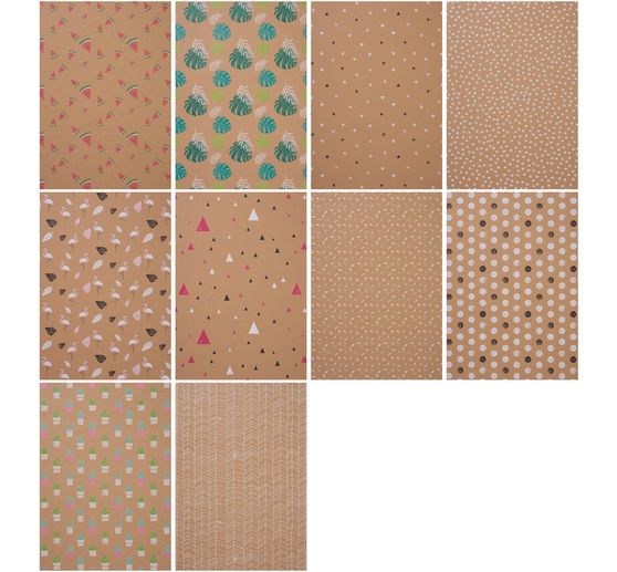 Motif block"Kraft paper with motif print"