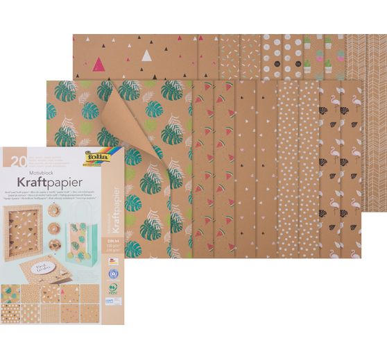 Motif block"Kraft paper with motif print"
