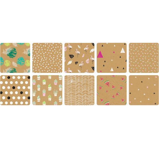 Motif block"Kraft paper with motif print"