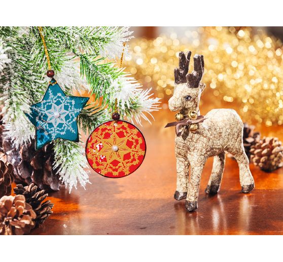 Reindeer made of papier-mâché, 15 cm