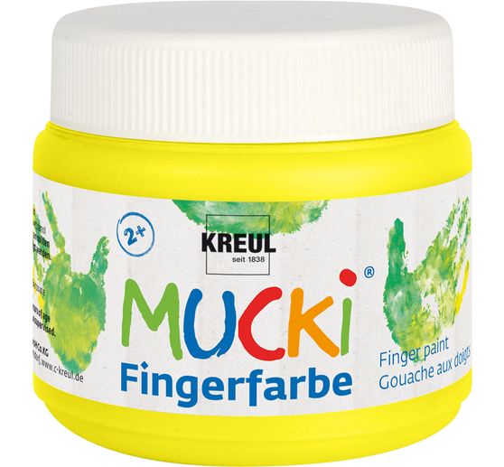 Farby do malowania palcami MUCKI, zestaw 4 sztuk, 150 ml każda