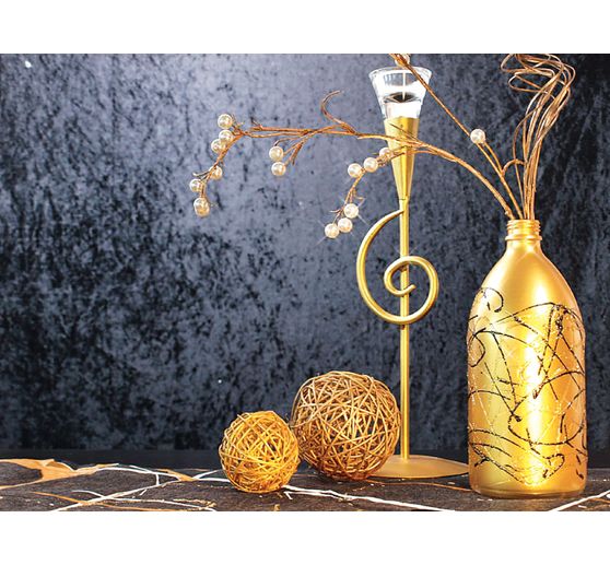 Spray z efektem metalu w liściach, 400 ml, złoty