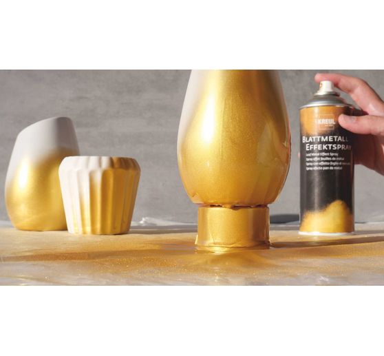 Spray z efektem metalu w liściach, 400 ml, złoty