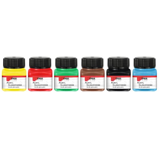 KREUL Acrylic gloss paint basic set, 6 x 20 ml