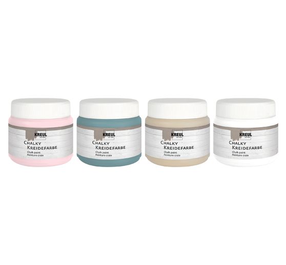 KREUL Zestaw podstawowy farb kredowych Chalky, 4 x 150 ml