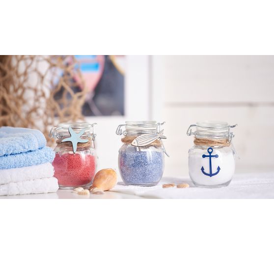 VBS Mini jar with clip closure, bulbous, 6 pieces