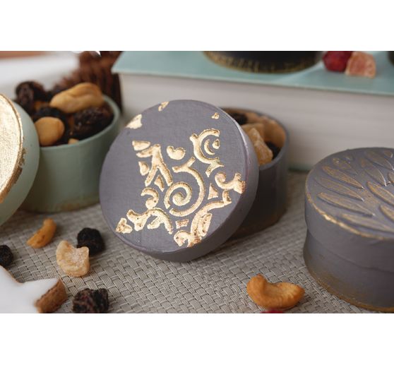 Okrągłe pudełko VBS, 6 sztuk, papier mâché