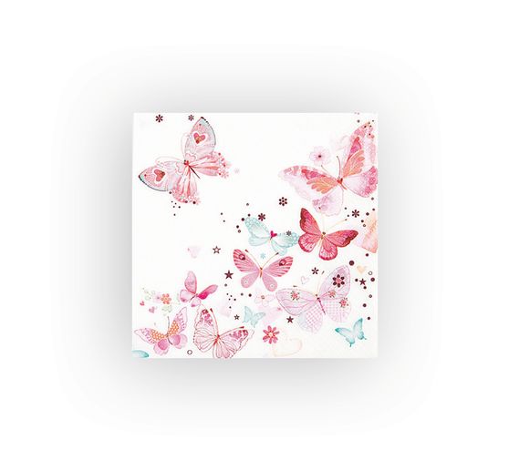 Serwetka "Piękne motyle", róża