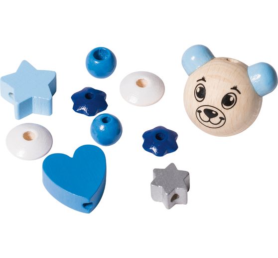 Łańcuszek do smoczka drewniane koraliki "Teddy"