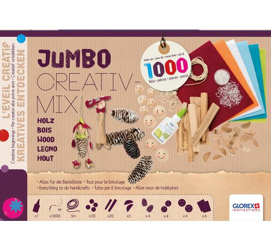 Mieszanka kreatywna Jumbo "Naturalne drewno", ok. 1000 sztuk