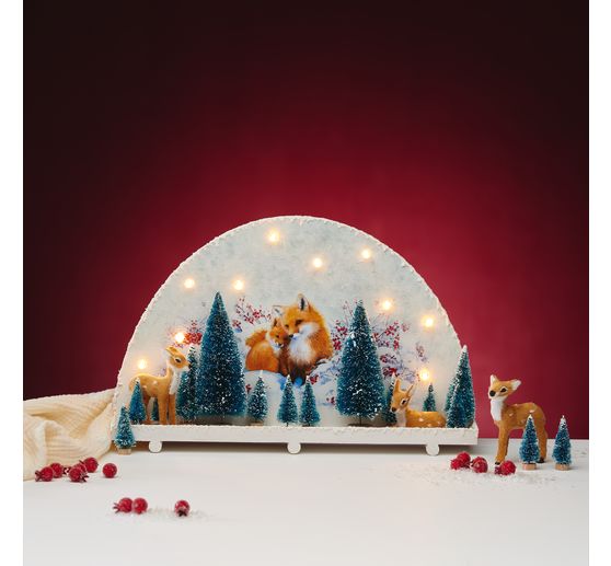 Miniaturowa choinka VBS, zestaw 16 sztuk, pokryta śniegiem