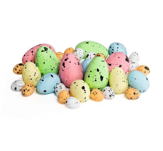 Jajko ozdobne VBS "Mix kolorów i rozmiarów", 38 sztuk