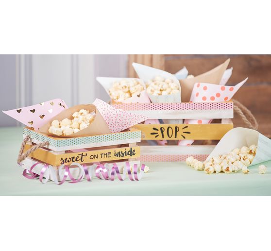 Stożkowe torebki "Pastel Hot Foil", zestaw 15 sztuk