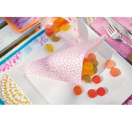 Stożkowe torebki "Pastel Hot Foil", zestaw 15 sztuk