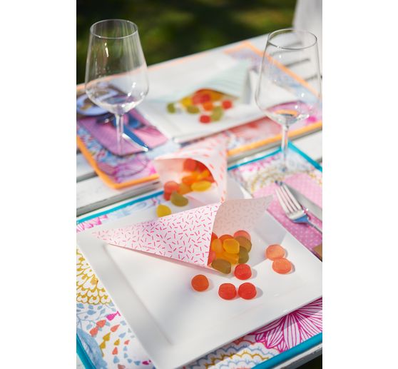 Stożkowe torebki "Pastel Hot Foil", zestaw 15 sztuk