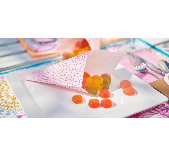 Stożkowe torebki "Pastel Hot Foil", zestaw 15 sztuk