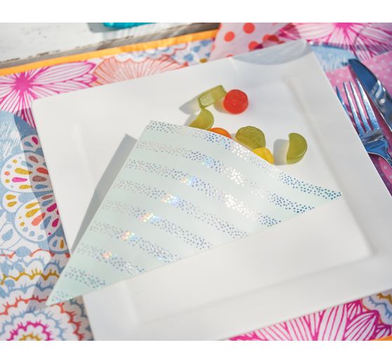 Stożkowe torebki "Pastel Hot Foil", zestaw 15 sztuk