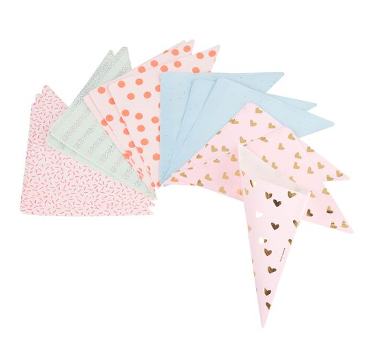 Stożkowe torebki "Pastel Hot Foil", zestaw 15 sztuk