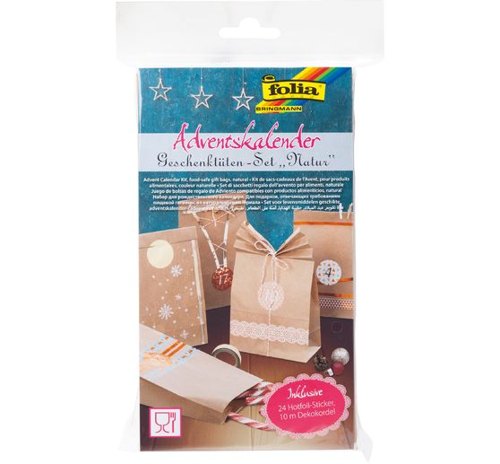 Advent Calendar-Set"Kraft paper", food safe paper bags
