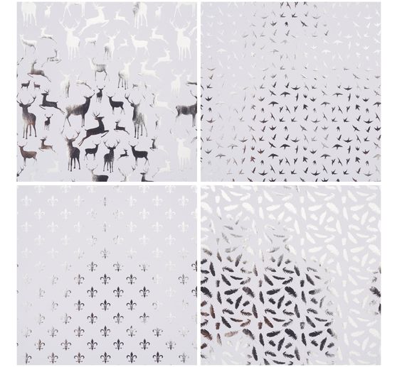 Folding paper "Silver X-Mas"