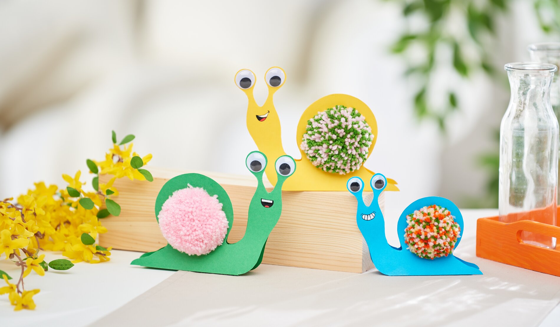 Lustige Pompon-Schnecken