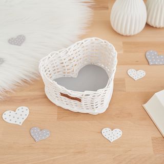 Heart basket made from cane