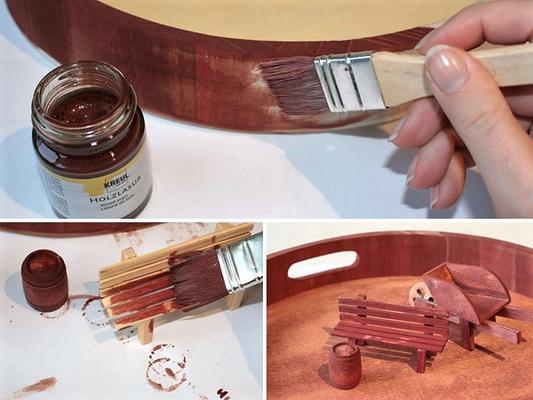 Miniatur-Garten: Grundieren Miniatur-Garten selber gestalten: Tablett grundieren