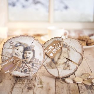 Bark discs with photo