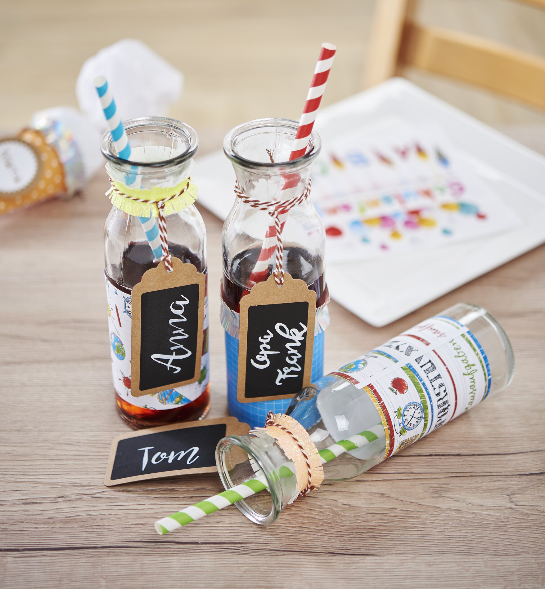 flaschen einschulungsparty